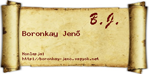 Boronkay Jenő névjegykártya
