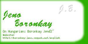 jeno boronkay business card